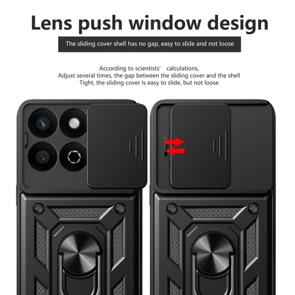 For Honor 200 Smart Sliding Camera Cover Design TPU+PC Phone Case(Red)
