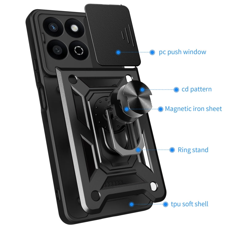For Honor 200 Smart Sliding Camera Cover Design TPU+PC Phone Case(Silver)