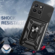 For Honor X8c 4G Sliding Camera Cover Design TPU+PC Phone Case(Green)