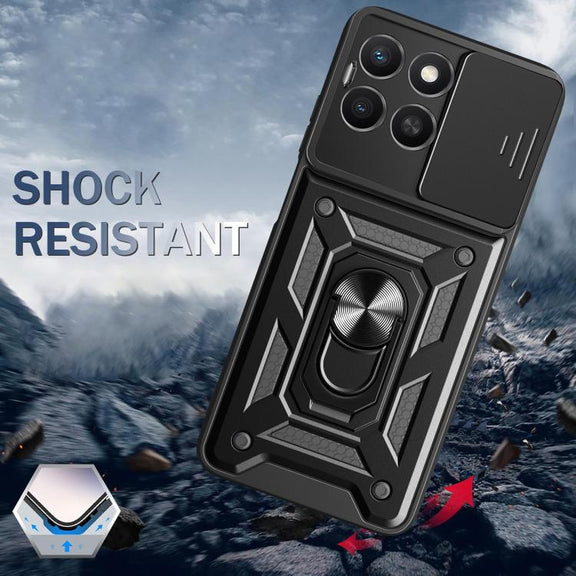For Honor X8c 4G Sliding Camera Cover Design TPU+PC Phone Case(Green)