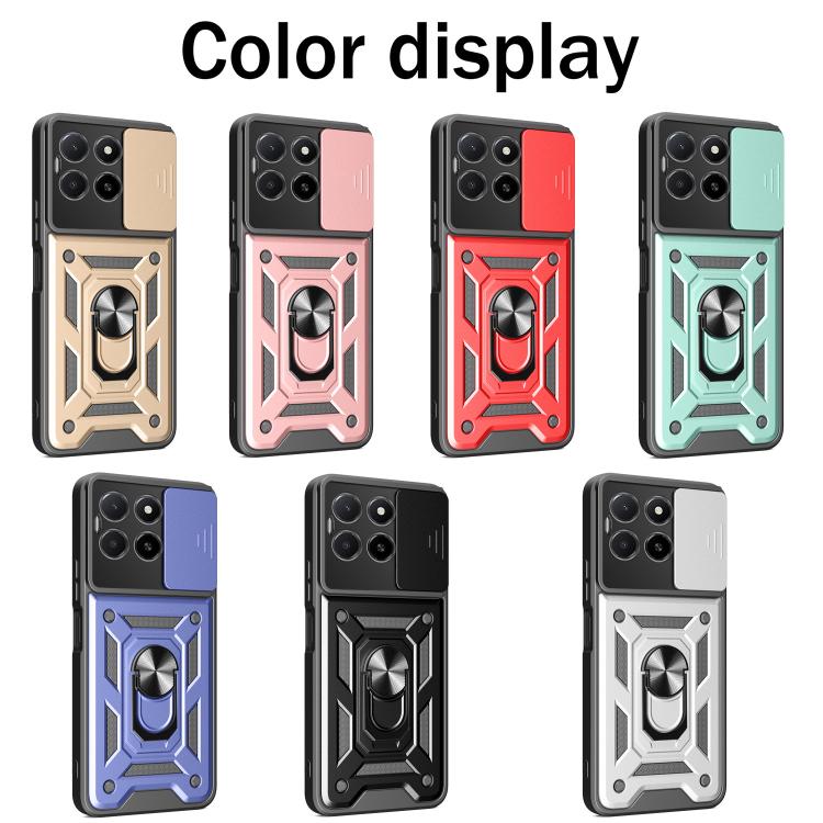 For Honor X5b Plus Sliding Camera Cover Design TPU+PC Phone Case(Black)