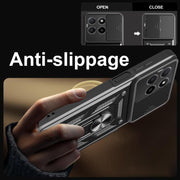 For Honor X5b Plus Sliding Camera Cover Design TPU+PC Phone Case(Black)