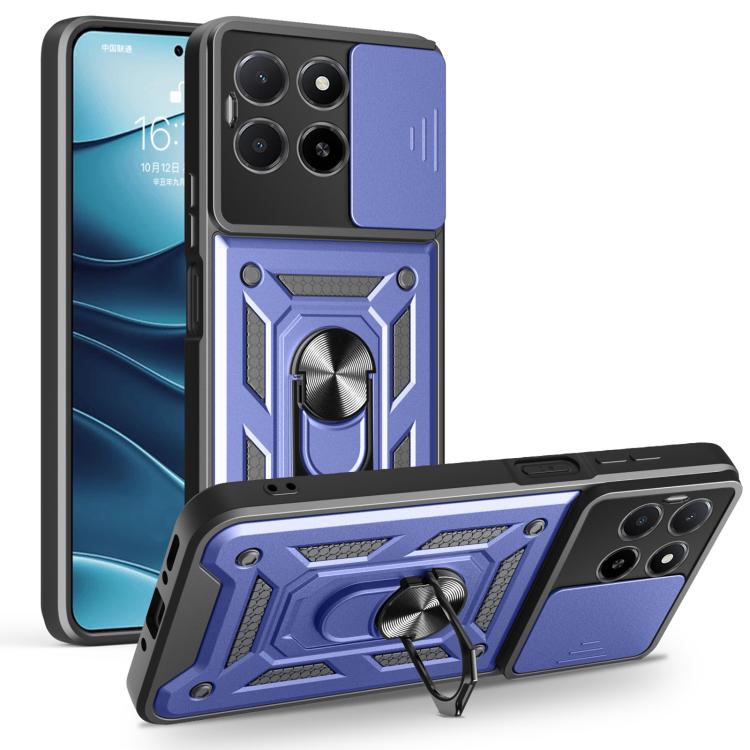 For Honor X5b Plus Sliding Camera Cover Design TPU+PC Phone Case(Blue)