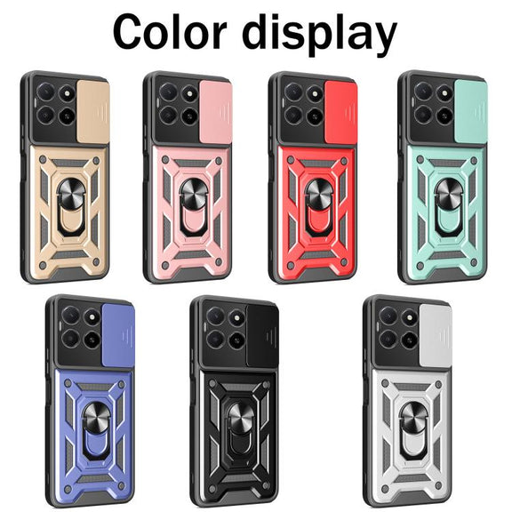 For Honor X5b Plus Sliding Camera Cover Design TPU+PC Phone Case(Green)