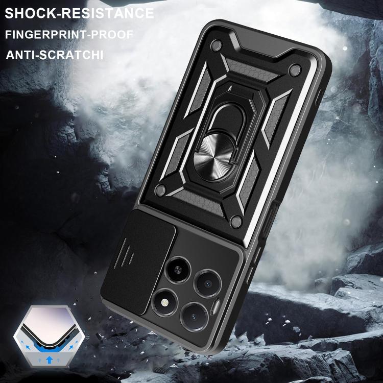 For Honor X5b Plus Sliding Camera Cover Design TPU+PC Phone Case(Green)