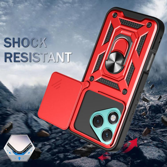 For Honor 400 Lite Global Sliding Camera Cover Design TPU+PC Phone Case(Blue)