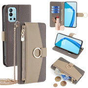 For OnePlus 9R Crossbody Litchi Texture Leather Phone Case(Grey)