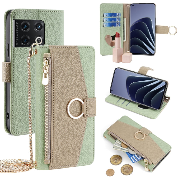 For OnePlus 10 Pro 5G Crossbody Litchi Texture Leather Phone Case(Green)