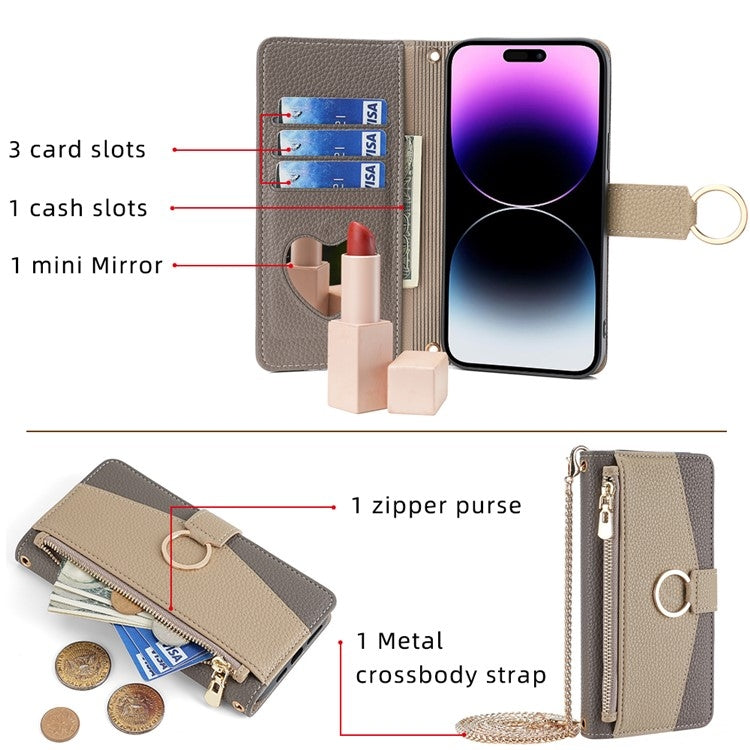 For OnePlus Ace 2V 5G Crossbody Litchi Texture Leather Phone Case(Grey)