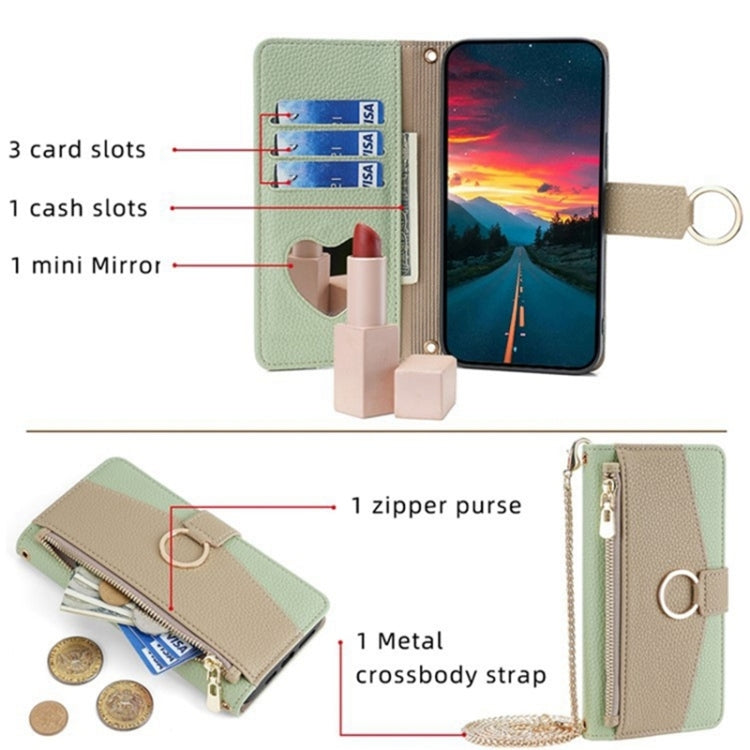 For OnePlus 9 Crossbody Litchi Texture Leather Phone Case(Green)
