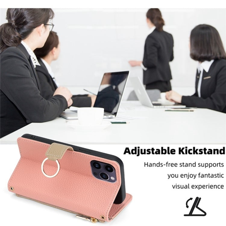 For OnePlus 9 Crossbody Litchi Texture Leather Phone Case(Pink)
