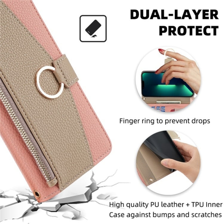 For OnePlus 9 Crossbody Litchi Texture Leather Phone Case(Pink)