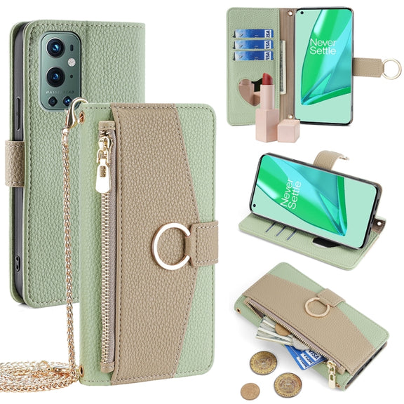 For OnePlus 9 Pro Crossbody Litchi Texture Leather Phone Case(Green)