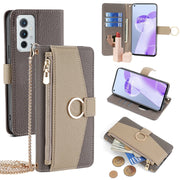 For OnePlus 9RT 5G Crossbody Litchi Texture Leather Phone Case(Grey)