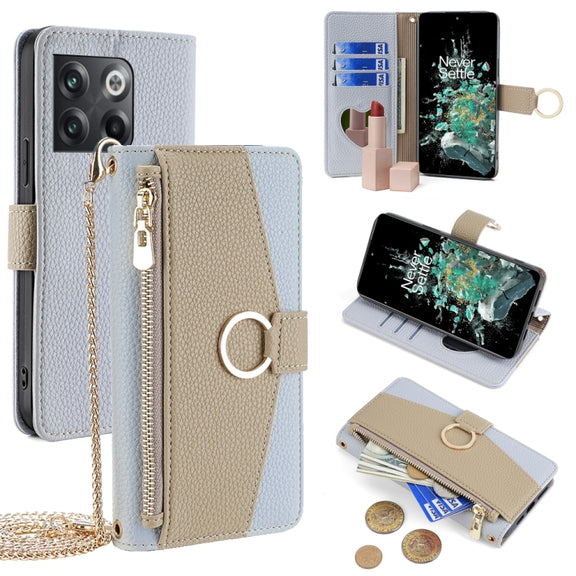 For OnePlus 10T Crossbody Litchi Texture Leather Phone Case(Blue)