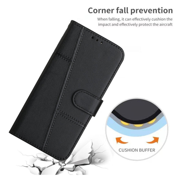 For Tecno Spark Go 2024 / POP 8 Stitching Calf Texture Buckle Leather Phone Case(Black)