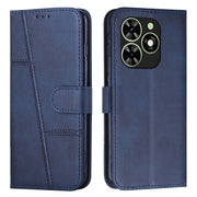 For Tecno Spark Go 2024 / POP 8 Stitching Calf Texture Buckle Leather Phone Case(Blue)