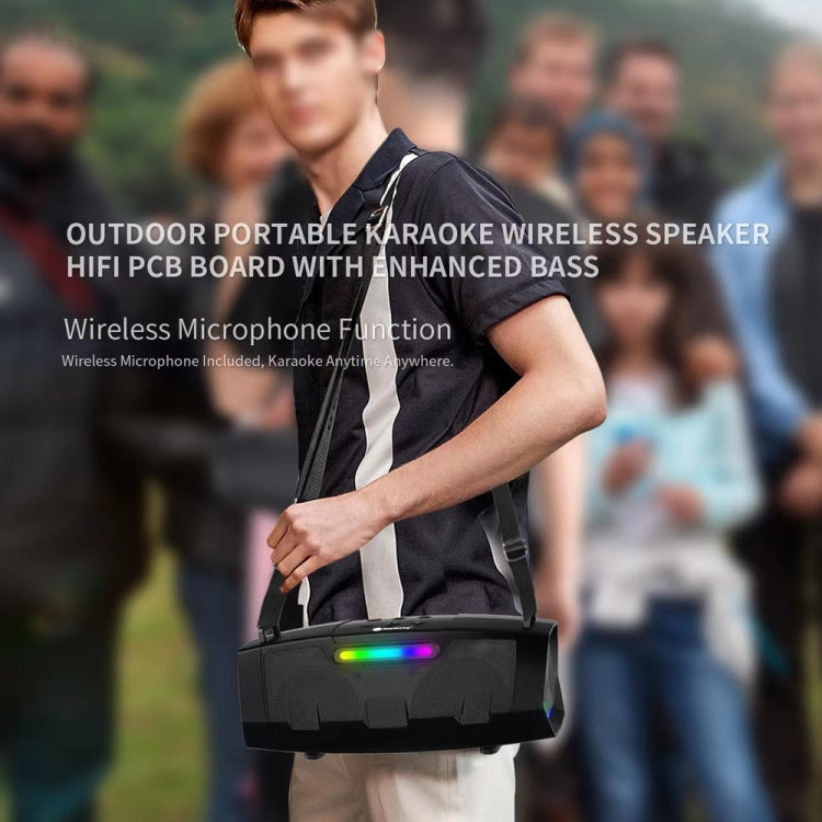 NewRixing NR2033 Portable TWS Wireless Bluetooth Speaker(Black)