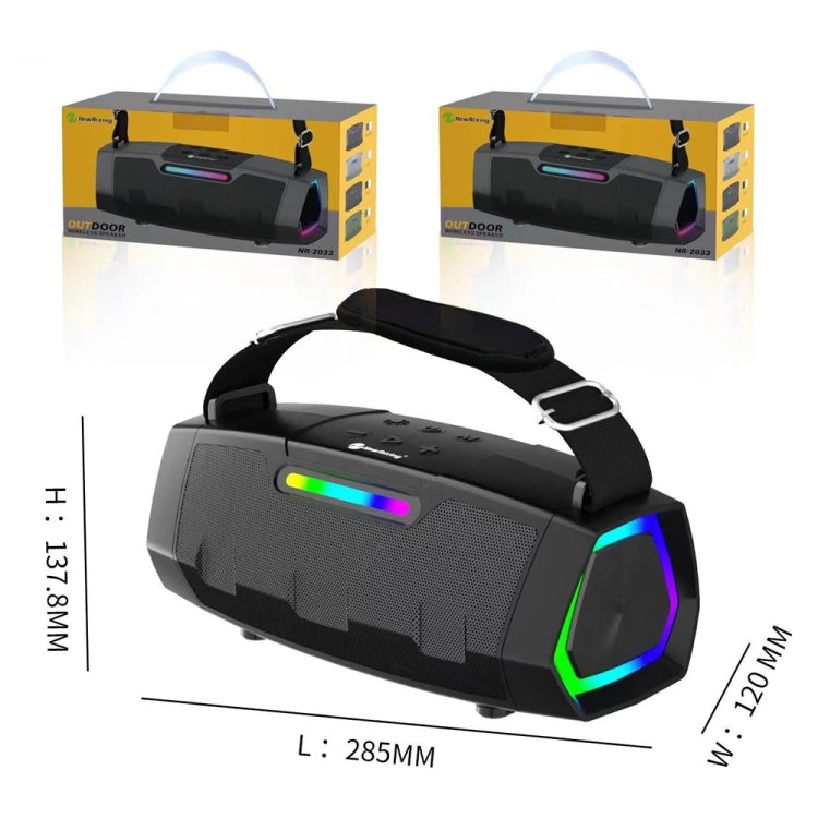 NewRixing NR2033 Portable TWS Wireless Bluetooth Speaker(Grey)