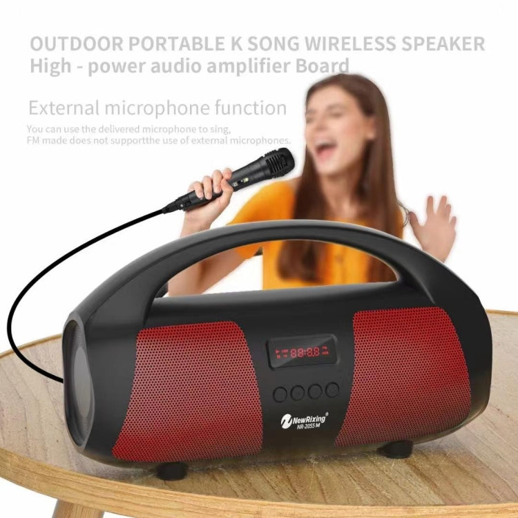 NewRixing NR2055 Wireless Portable TWS Bluetooth Speaker with Microphone(Blue)