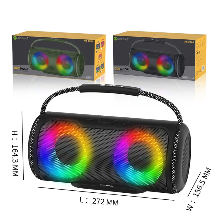 NewRixing NR2088 Wireless Portable TWS Bluetooth Speaker(Black)