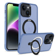 For iPhone 14 MagSafe Holder Skin-feel PC Hybrid TPU Phone Case(Blue) - iPhone 14 Cases by PMC TechLife | Online Shopping South Africa | PMC TechLife