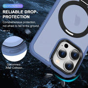 For iPhone 14 MagSafe Holder Skin-feel PC Hybrid TPU Phone Case(Blue)