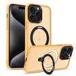 For iPhone 16 Pro Skin-feel MagSafe Holder PC Hybrid TPU Phone Case(Orange) - iPhone 16 Pro Cases by PMC TechLife | Online Shopping South Africa | PMC TechLife | Buy Now Pay Later Mobicred