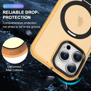 For iPhone 16 Pro Skin-feel MagSafe Holder PC Hybrid TPU Phone Case(Orange)
