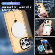 For iPhone 16 Pro Skin-feel MagSafe Holder PC Hybrid TPU Phone Case(Orange)