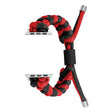For Apple Watch Ultra 2 49mm Paracord Fishtail Braided Silicone Bead Watch Band(Black Red) - Watch Bands by PMC TechLife | Online Shopping South Africa | PMC TechLife | Buy Now Pay Later Mobicred