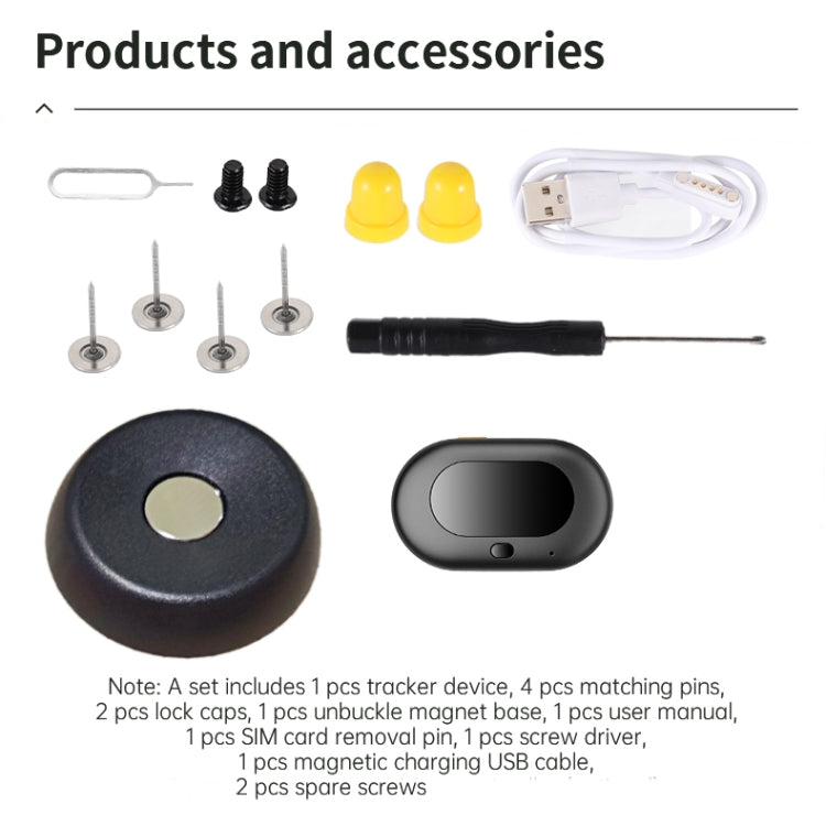 V41 Smart GPS Tracker IP67 Water-resistant Pet Anti-loss Positioner, Version:2G Version(Black)
