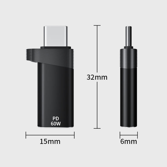 ADS-615 PD 60W USB-C/Type-C Male to 8 Pin Female Adapter(Silver)