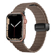 For Apple Watch SE 2023 44mm Water Ripple Magnetic Folding Buckle Watch Band, Style: Bold Version(Light Brown) - Watch Bands by PMC TechLife | Online Shopping South Africa | PMC TechLife | Buy Now Pay Later Mobicred