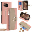 For Sharp Aquos Sense7 Plus Crossbody Litchi Texture Leather Phone Case(Pink) - More Brand by PMC TechLife | Online Shopping South Africa | PMC TechLife | Buy Now Pay Later Mobicred