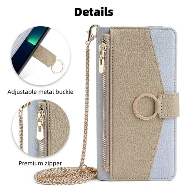For Sharp Aquos wish4 Crossbody Litchi Texture Leather Phone Case(Blue)