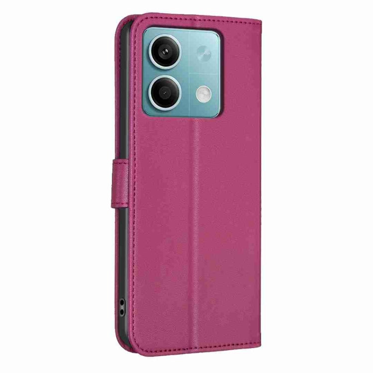 For Xiaomi Redmi Note 13 Four-leaf Embossed Leather Phone Case(Rose Red)