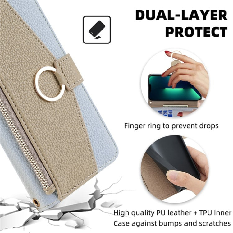 For Fujitsu Arrows We2 Crossbody Litchi Texture Leather Phone Case(Blue)