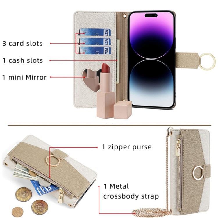 For Google Pixel 7a Crossbody Litchi Texture Leather Phone Case(White)