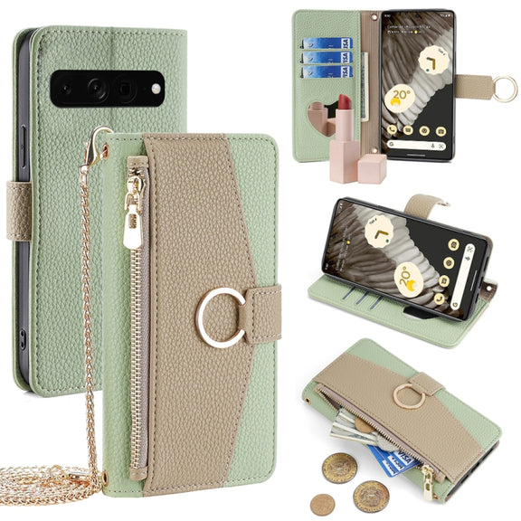 For Google Pixel 7 Pro Crossbody Litchi Texture Leather Phone Case(Green)