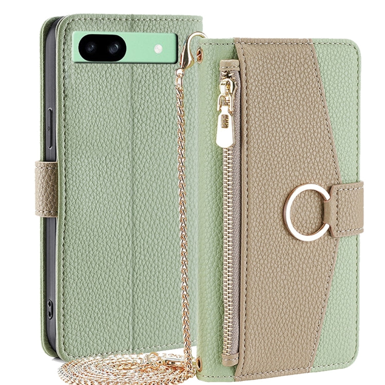 For Google Pixel 8a Crossbody Litchi Texture Leather Phone Case(Green)