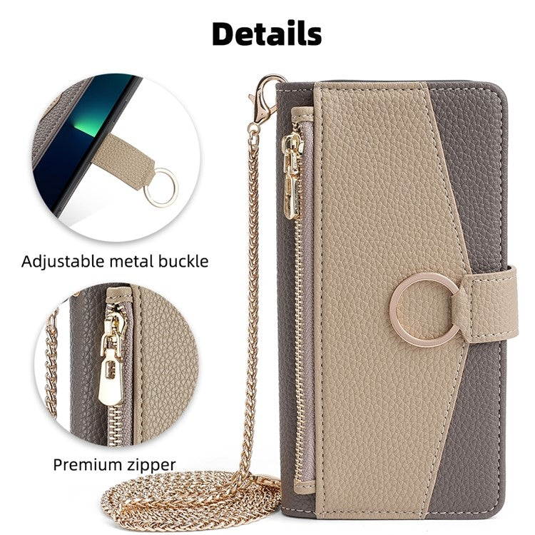 For Google Pixel 8a Crossbody Litchi Texture Leather Phone Case(Grey)