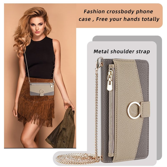 For Google Pixel 8a Crossbody Litchi Texture Leather Phone Case(Grey)