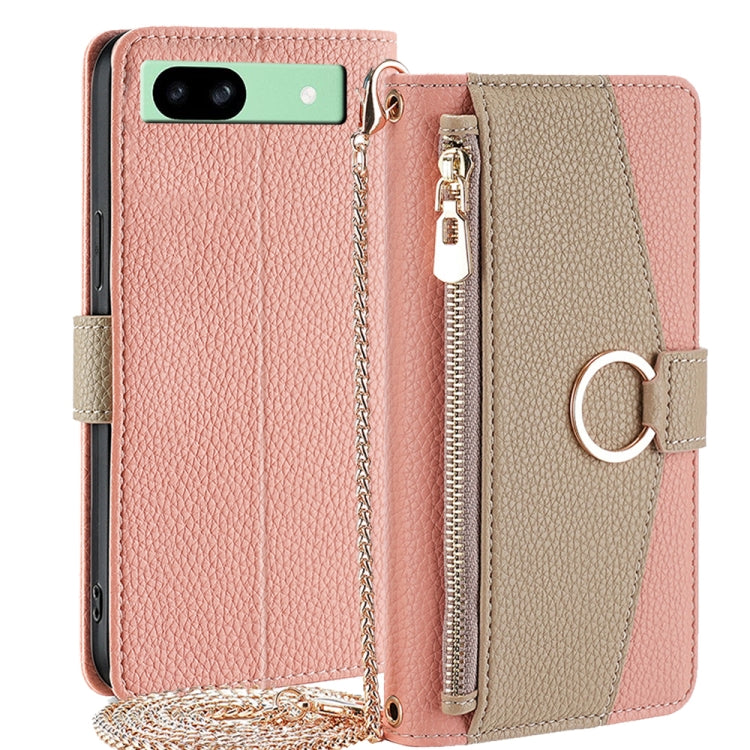 For Google Pixel 8a Crossbody Litchi Texture Leather Phone Case(Pink)