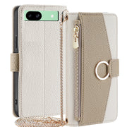 For Google Pixel 8a Crossbody Litchi Texture Leather Phone Case(White)
