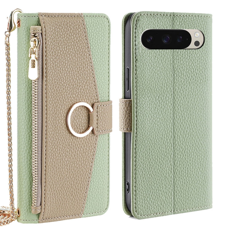 For Google Pixel 9 Crossbody Litchi Texture Leather Phone Case(Green)