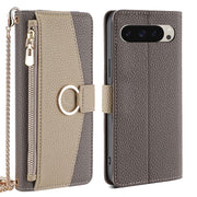 For Google Pixel 9 Crossbody Litchi Texture Leather Phone Case(Grey)
