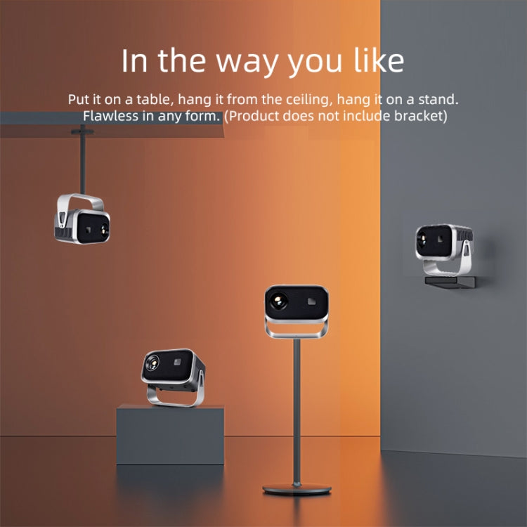 A003 150 Lumens 1280x720P 360 Degree Rotating LED Mini Android Projector, Specification:UK Plug