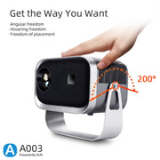 A003 150 Lumens 1280x720P 360 Degree Rotating LED Mini Android Projector, Specification:EU Plug
