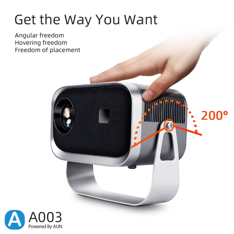 A003 150 Lumens 1280x720P 360 Degree Rotating LED Mini Android Projector, Specification:AU Plug